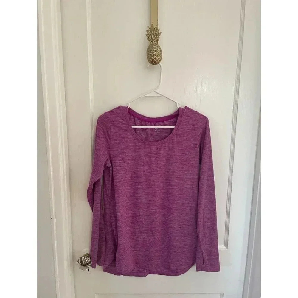Champion Women's Size Small Purple Long Sleeve Activewear Shirt